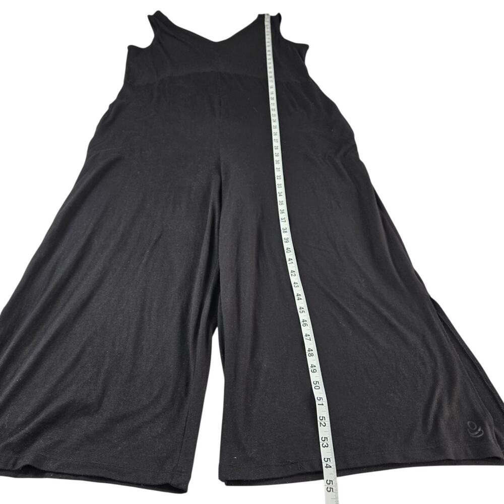 Cuddl Duds Flexwear V-Neck Jumpsuit 1X Black Sleeveless Wide Leg A373506 - Picture 13 of 15